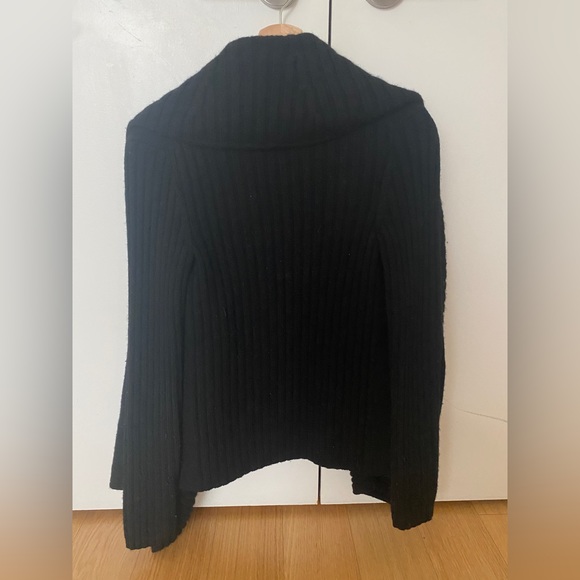 Vince Black Ribbed Wool Open Cardigan Size XS - Picture 2 of 3